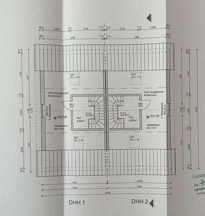 Haus 1+2_Grundriss Dachgeschos