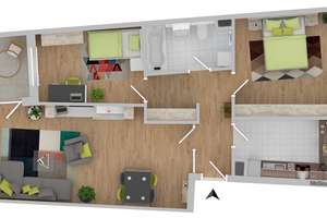 3 -Zimmer-Wohnung mit Balkon, kein Aufzug, Stellplatz in Tiefgarage, auch zum 01.10.2026 zu mieten – Julius-Leber-Straße 31, 24145 Wellsee, Kiel – Vorschaubild 8