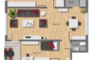 Kapitalanlage oder Selbstnutzung: Gut geschnittene 4,5-Raum-Whg. mit Loggia, Fernblick und Aufzug
 – Die vollständige Adresse der Immobilie erhältst du vom Anbieter., 45279 Freisenbruch, Essen – Vorschaubild 20