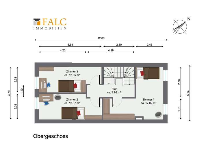 Grundriss Obergeschoss WE02
