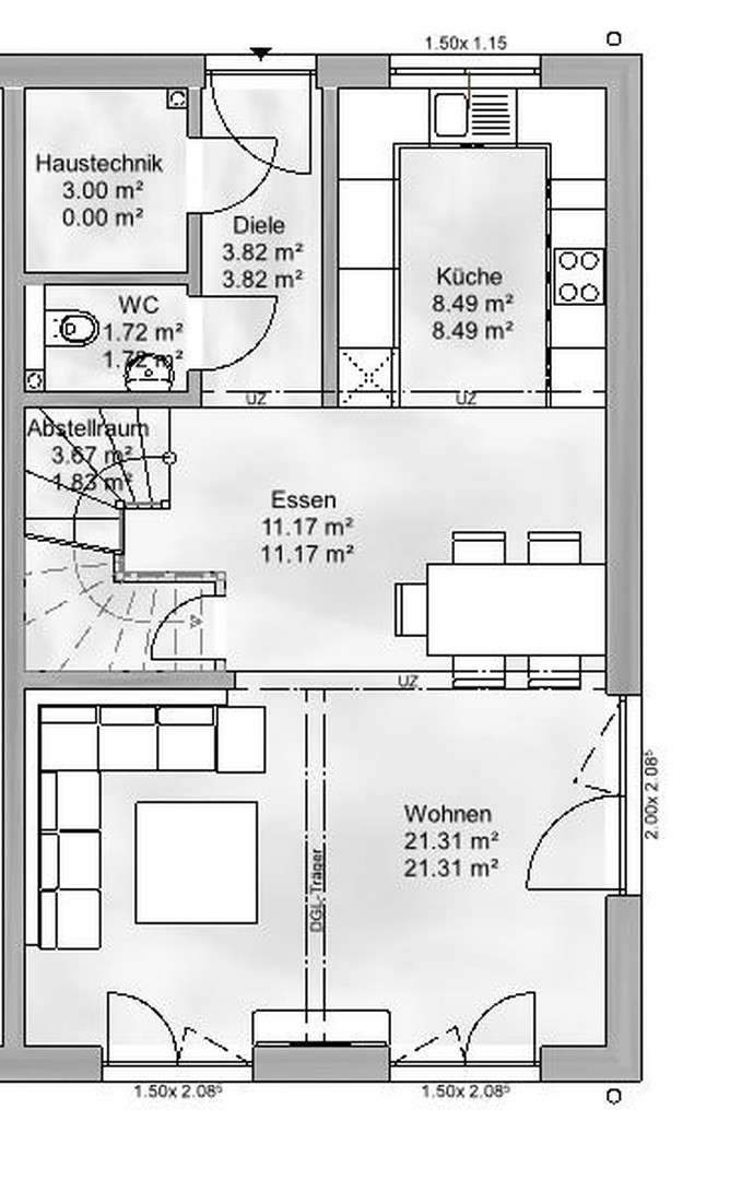 Reihenendhaus EG (Nr. 6)