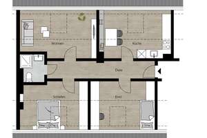 TOPPREIS FÜR ANLEGER! Vermietete 3-Zi-Wohnung inkl. Tiefgarage mit Entwicklungspotenzial – Heinrich-Hertz-Straße 16, 40589 Holthausen, Düsseldorf – Vorschaubild 4