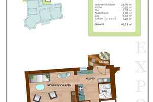 sehr schöne 1 Raum Wohnung mit Balkon