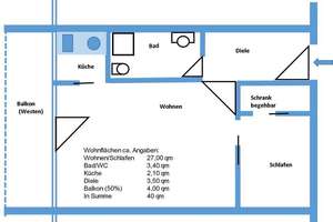 Möblierte 1 Zimmer-Wohnung mit abgetrennten Schlafbereich und großartigen Balkon – Annette-Kolb-Anger 13, 81737 Neuperlach, München – Vorschaubild 8