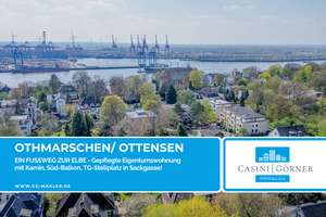 EIN FUSSWEG ZUR ELBE - Gepflegte Eigentumswohnung mit Kamin, Süd-Balkon, TG-Stellplatz in Sackgasse!