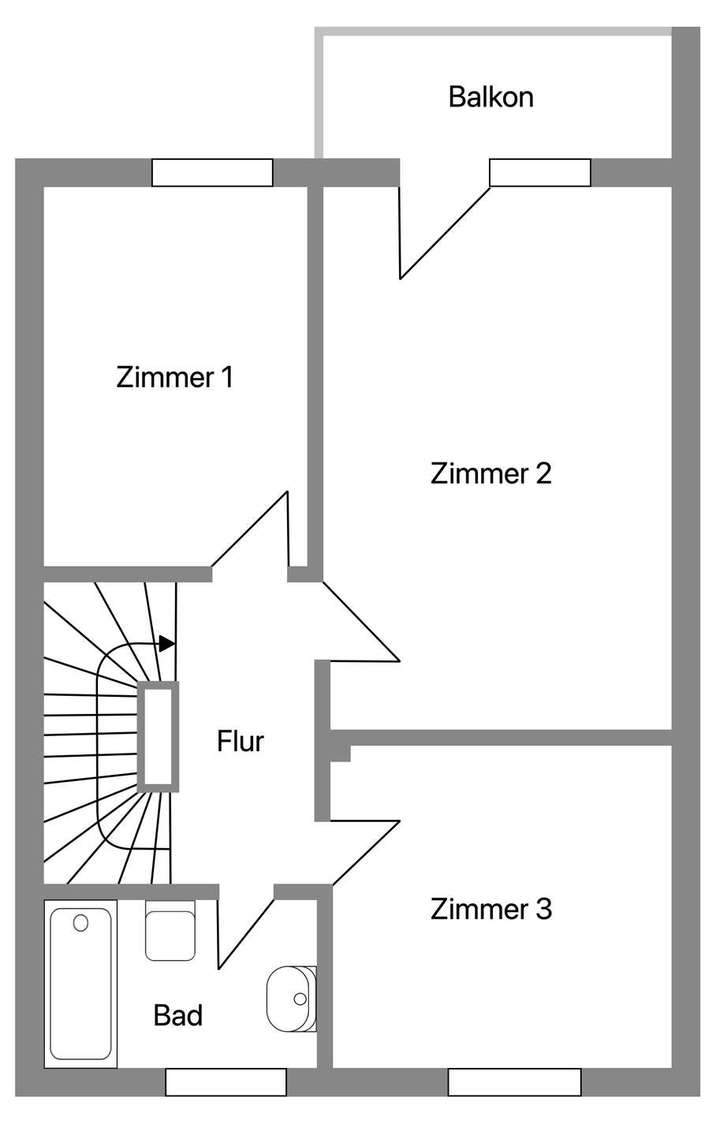 Schematischer Grundriss OG