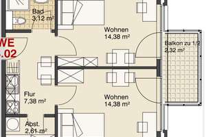 2-Zimmer-Wohnung mit Balkon in Münster-Sentrup – Die vollständige Adresse der Immobilie erhältst du vom Anbieter., 48149 Sentrup, Münster – Vorschaubild 5