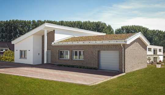 Bild von Neubau: Pultdach-Bungalow mit Satteldachanbau in renommierter Nachbarschaft