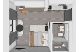uniQ living // Vollmöbliertes Studenten-Apartment zwischen Uni und Altstadt – Kumpfmühler Straße 63A, 93051 Kumpfmühl-Ziegetsdorf-Neuprüll, Regensburg – Vorschaubild 15