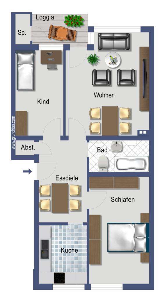 Gut geschnittene Eigentumswohnung mit Balkon - provisionsfreie Kapitalanlage