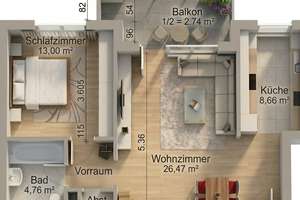 Helle, gepflegte 2-Zimmer-Wohnung mit Balkon und Einbauküche in Friedenheim - ab Oktober verfügbar – 80687 Friedenheim, München – Vorschaubild 14