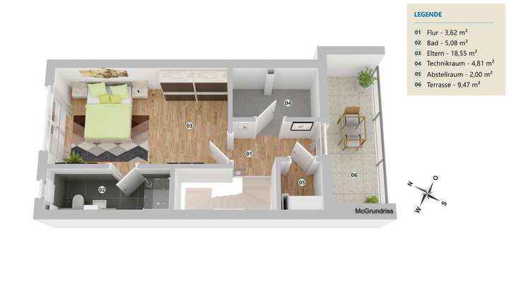 Haus 3, Dachgeschoss