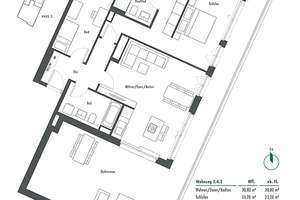3-Zi.-Dachterrassentraum mit en suite Tageslichtbad direkt am Quartierspark – 81735 Waldtrudering, München – Vorschaubild 4