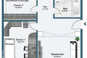 In der Nähe der MHH – Gemütliche 3-Zimmer-Wohnung mit Südbalkon und moderner Ausstattung – Domagkweg 39, 30627 Groß-Buchholz, Hannover – Vorschaubild 13