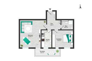 Ihr neues Zuhause: 2-Zimmer I Einbauküche I Balkon I Aufzug I Tiefgaragenstellplatz I Fernwärme – Die vollständige Adresse der Immobilie erhältst du vom Anbieter., 4107 Zentrum-Süd, Leipzig – Vorschaubild 24