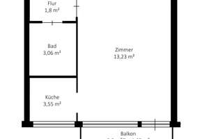 1-Zimmer-Appartment mit Balkon in Findorff – Worpsweder Straße 1, 28215 Findorff-Bürgerweide, Bremen – Vorschaubild 3