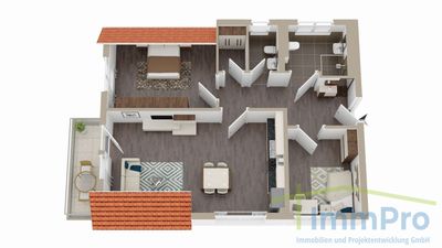 Neuwertige 3-Zimmer Dachgeschosswohnung mit West-Balkon