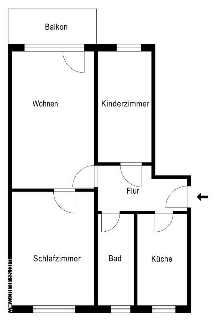 Immobilie in Eberswalde - Sehr behagliche Wohnung mit Westbalkon nahe dem Stadtzentrum - Bild 1