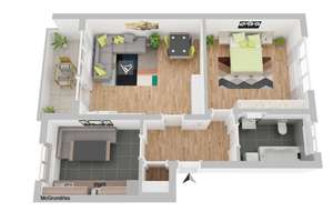 NUR MIT WBS , Ruhiges Wohnen im Loxbaum: Sanierte 2-Zimmer Wohnung, Balkon und Grünanlage mit Dusche