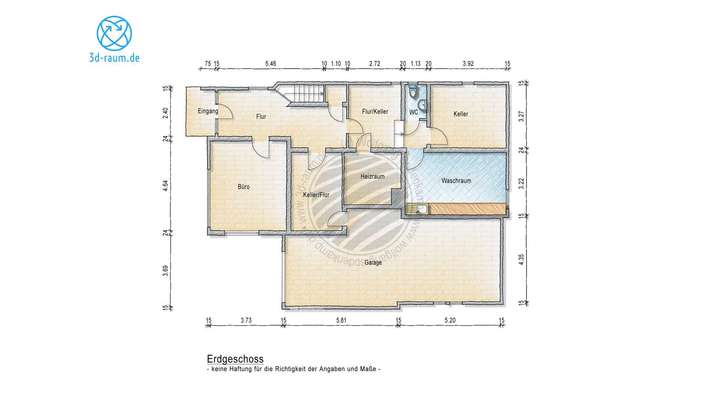 Plan Keller, Garagen und Bürog
