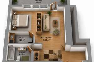 Gemütliche 1-Zimmer-Terrassenwohnung – Die vollständige Adresse der Immobilie erhältst du vom Anbieter., 94505 Bernried – Vorschaubild 11