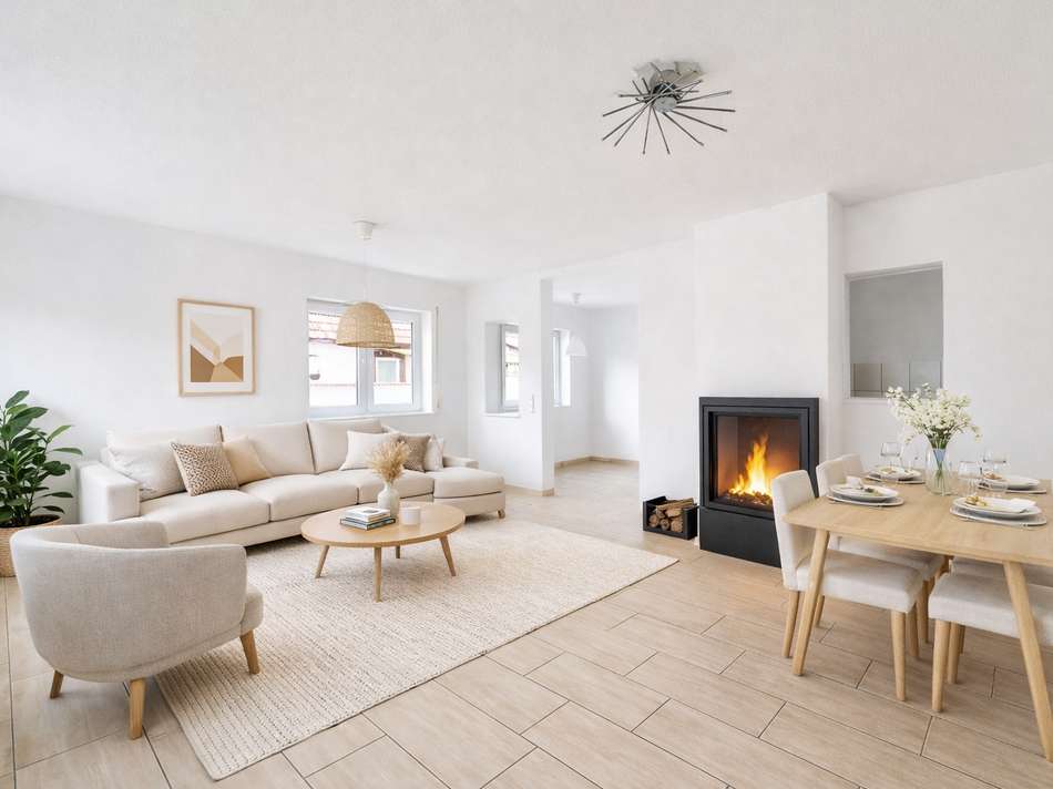 Wohn- und Essbereich (digitale