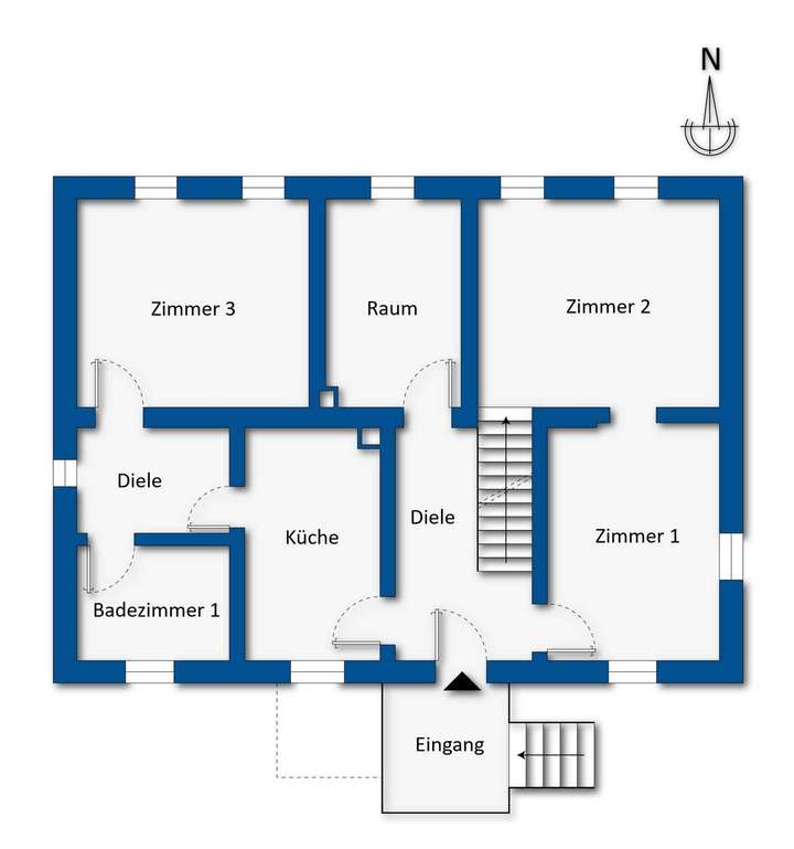 Grundrissskizze Erdgeschoss 