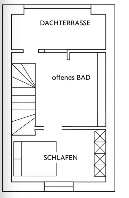 Wellnessbad und Schlafen im OG