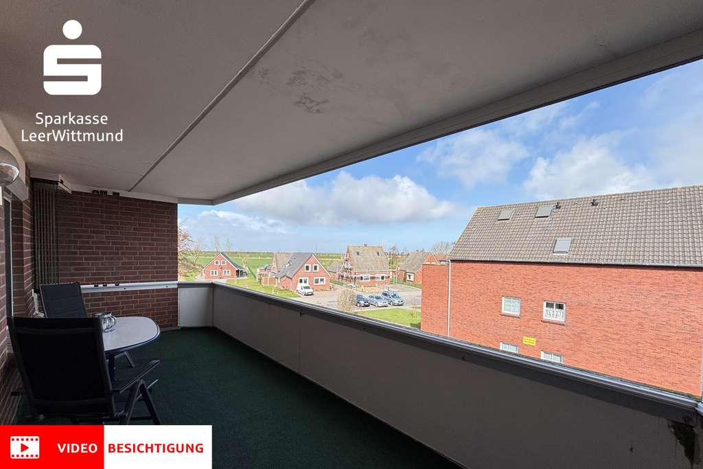 Immobilie in Dornum - Tolle, helle Oberwohnung mit großem Balkon und Weitblick - Bild 0