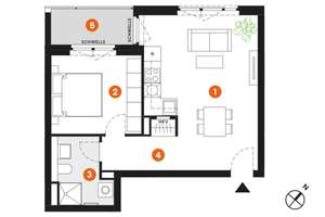 Perfekt für Singles und Paare: 2-Zimmer-Wohnung mit Loggia – Semmelweisstraße 9, 4103 Zentrum-Südost, Leipzig – Vorschaubild 5