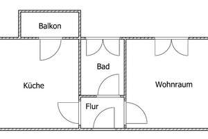 Frisch sanierte 2-Zimmer-Wohnung mit Einbauküche – Bochumer Str. 4, 40472 Rath, Düsseldorf – Vorschaubild 2