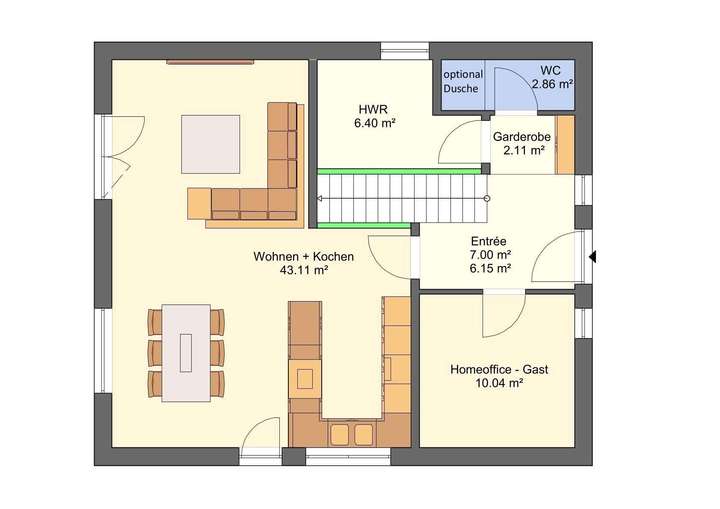 Grundrissvorschlag 6 Zimmer EG