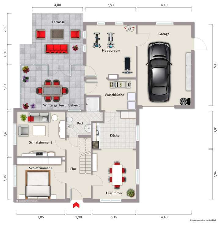 Grundriss Erdgeschoss (nicht m