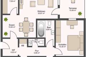 4 Zimmer (16) - EG mit Terrasse in Hamm (Pelkum) - WBS erforderlich – Robert-Koch-Straße 36, 59077 Pelkum, Hamm – Vorschaubild 16