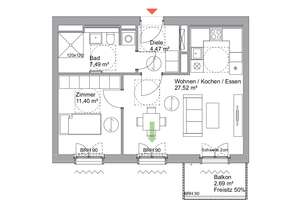 Wohnen mit Geschichte: 2-Zimmer-Wohnung im Klinkerbau – Schwedische Allee 21-41, 14476 Fahrland, Potsdam – Vorschaubild 2