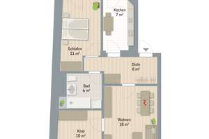 3 Raumwohnung mit Terrasse in Dölitz