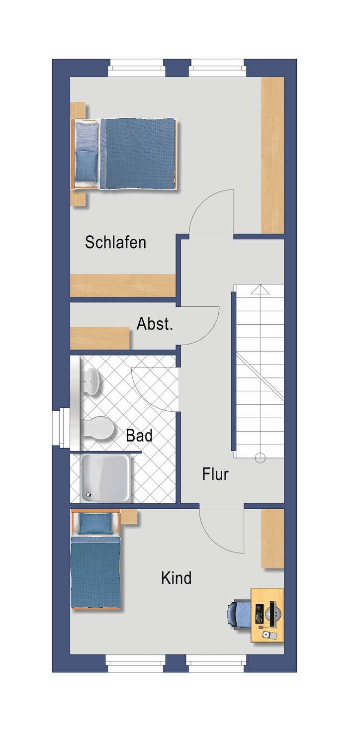 Obergeschoss Mustermöbelierung