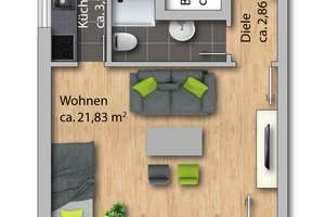 Sendling-Westpark:  helle 1-Zimmer-Wohnung mit Westbalkon – Die vollständige Adresse der Immobilie erhältst du vom Anbieter., 81377 Mittersendling, München – Vorschaubild 8