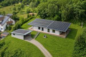 Wohnen auf einer Ebene – Exklusiver Neubau-Bungalow mit Panorama-Terrasse und traumhaften Ausblick – Die vollständige Adresse der Immobilie erhältst du vom Anbieter., 97769 Bad Brückenau – Vorschaubild 1