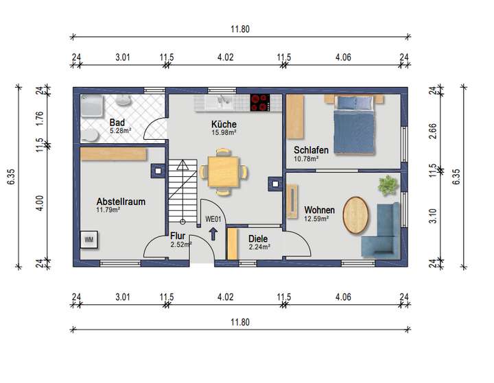 Grundriss Zweifamilienhaus EG