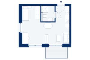 B08: Gut ausgestattete 1-Zimmerwohnung im 1. OG mit Balkon – Hausdorffstraße 348, 53129 Dottendorf, Bonn – Vorschaubild 3