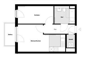 Tauschwohnung: Tausch WBS Wohnung (1 Personen Whg gegen 2 Personen Whg) – Baakenallee 82, 20457 HafenCity, Hamburg – Vorschaubild 1