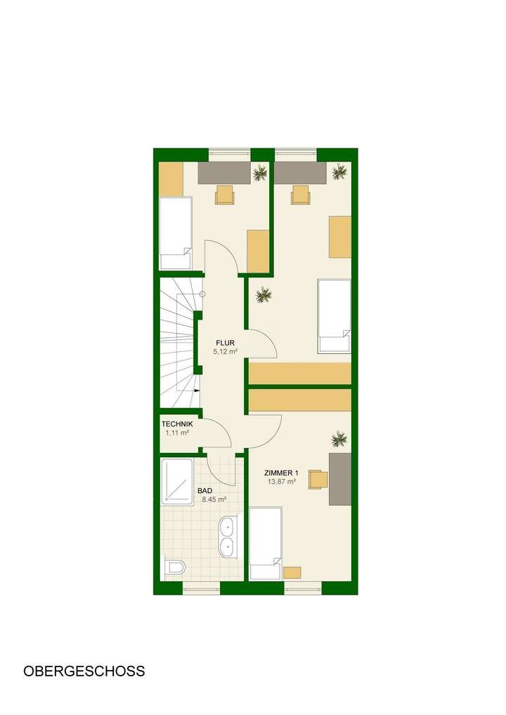 Grundrisse OG Mittelhaus - Alt