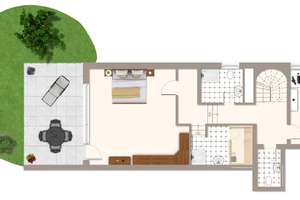 Kamin, Sauna, Garten. Alles vorhanden: 3 Zimmer Maisonette Wohnung in Wittlaer – Roßpfad 28, 40489 Wittlaer, Düsseldorf – Vorschaubild 14