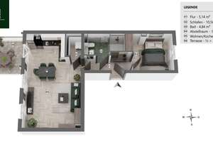 Achtung: Nur mit Wohnberechtigungsschein Stufe 3: Moderne 2-Zimmer-Wohnung mit Terrasse im Hubland – Die vollständige Adresse der Immobilie erhältst du vom Anbieter., 97074 Frauenland, Würzburg – Vorschaubild 10