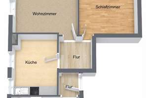 2 Zi. Whg, DG, ca. 45 m², schöner Blick, ruhig und hell, Garage optional, HHL- Plettenbergsiedlung – Plettenbergstr. 44, 70186 Gaisburg, Stuttgart – Vorschaubild 3