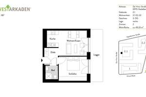 2-Zimmer Wohnung mit Balkon im 3. OG in Heidelberg-Bahnstadt – Da-Vinci-Str. 15, 69115 Bahnstadt, Heidelberg – Vorschaubild 1