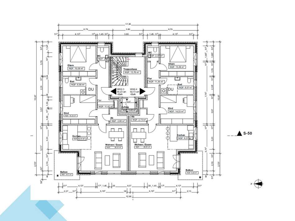 Haus 4 - Obergeschoss_bemaßt