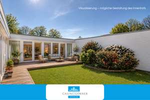 Sonniger Atrium-Bungalow mit Zimmerpotenzial, Teilkeller + Garage, Nähe International School!