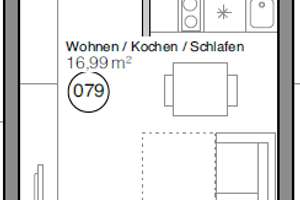 Helle 1-Zimmer-Wohnung mit Balkon und Einbauküche in München-Preußenstraße – Preußenstraße 9, 80809 Am Riesenfeld, München – Vorschaubild 2